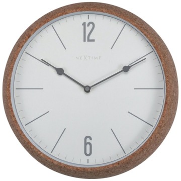 SELSEY Zegar ścienny Cork 30 cm biało-brązowy - Genesis