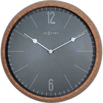 SELSEY Zegar ścienny Cork 30 cm czarno-brązowy - Genesis