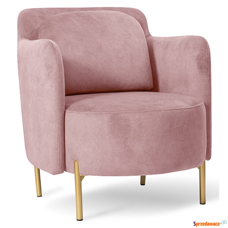 SELSEY Fotel kubełkowy Venessel różowy welur... - Sofy, fotele, komplety... - Jasło