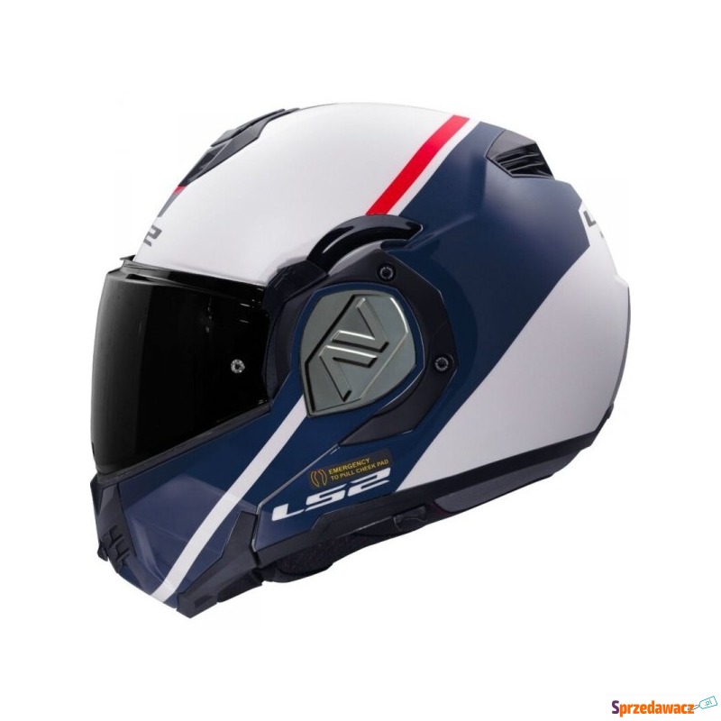 LS2 KASK SYSTEMOWY FF906 ADVANT SWIPE WHITE BLUE - Kaski motocyklowe - Dąbrowa Górnicza