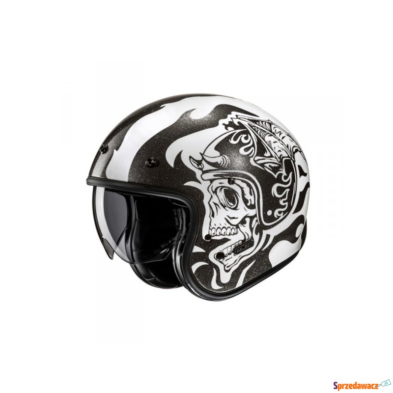 HJC KASK OTWARTY V31 FLAME WHITE/BLACK - Kaski motocyklowe - Kołobrzeg