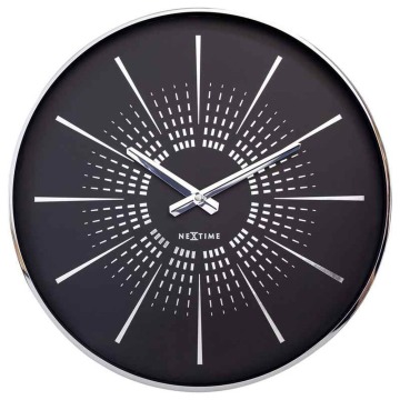 SELSEY Zegar ścienny Excentric 40 cm czarno-srebrny - Genesis