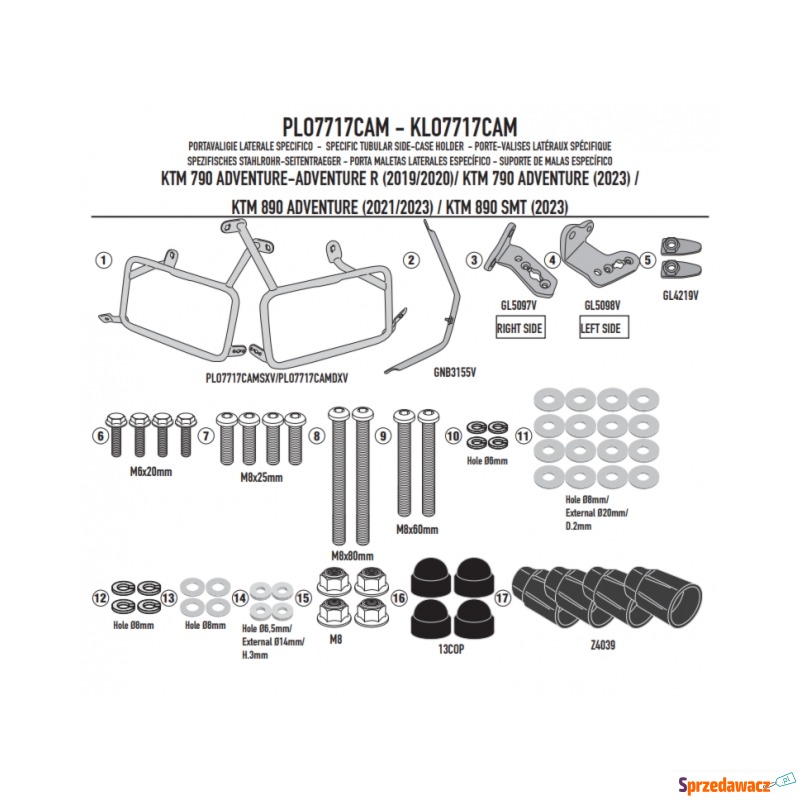 GIVI STELAŻ KUFRÓW BOCZNYCH ONE-FIT MONOKEY KTM... - Kufry i bagaż - Opole