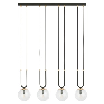 SELSEY Lampa wisząca Greerlan czarno-transparentna x4 - Genesis
