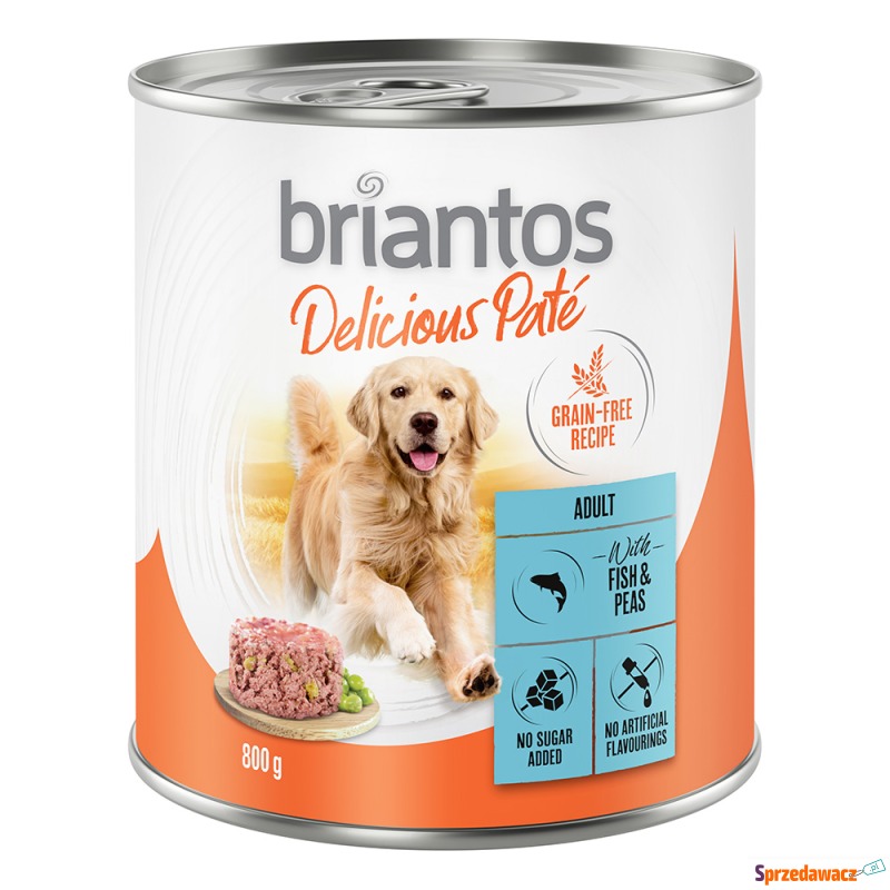 Briantos Delicious Paté, 24 x 800 g - Ryba i groch - Karmy dla psów - Olsztyn