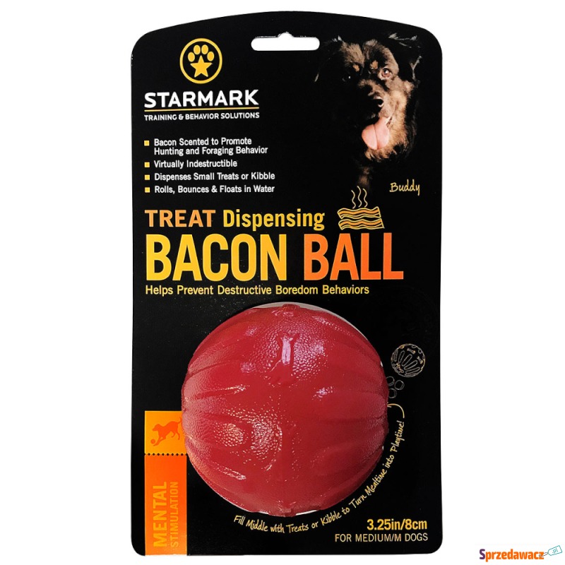 Starmark Treat Dispensing Bacon Ball - Rozmiar... - Zabawki dla psów - Biała Podlaska