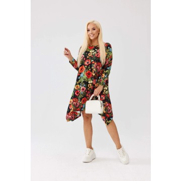 Asymetryczna tunika w maki OVERSIZE PLUS SIZE XXL