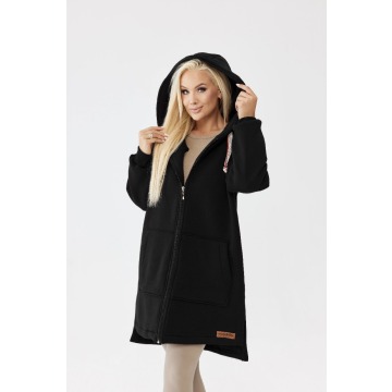 Czarna damska bluza Mona z kapturem PLUS SIZE XXL OVERSIZE WIOSNA
