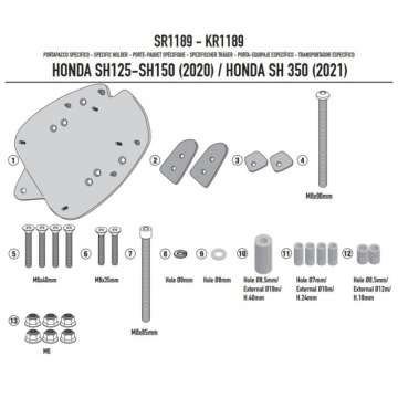 GIVI STELAŻ KUFRA CENTRALNEGO MONOLOCK HONDA SH 35