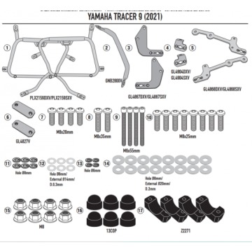 GIVI STELAŻ KUFRÓW BOCZNYCH V35 /V37/K33  YAMAHA T