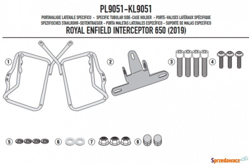 GIVI STELAŻ KUFRÓW BOCZNYCH ROYAL ENFIELD Intercep - Kufry i bagaż - Bełchatów