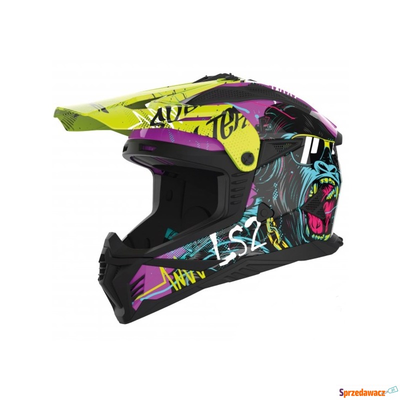 LS2 KASK CROSS MX708 FAST II GORILLA  PURP H-V... - Kaski motocyklowe - Zgorzelec