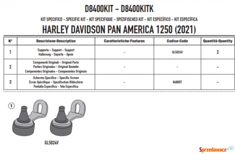 GIVI MOCOWANIE DO SZYBY 8400DT