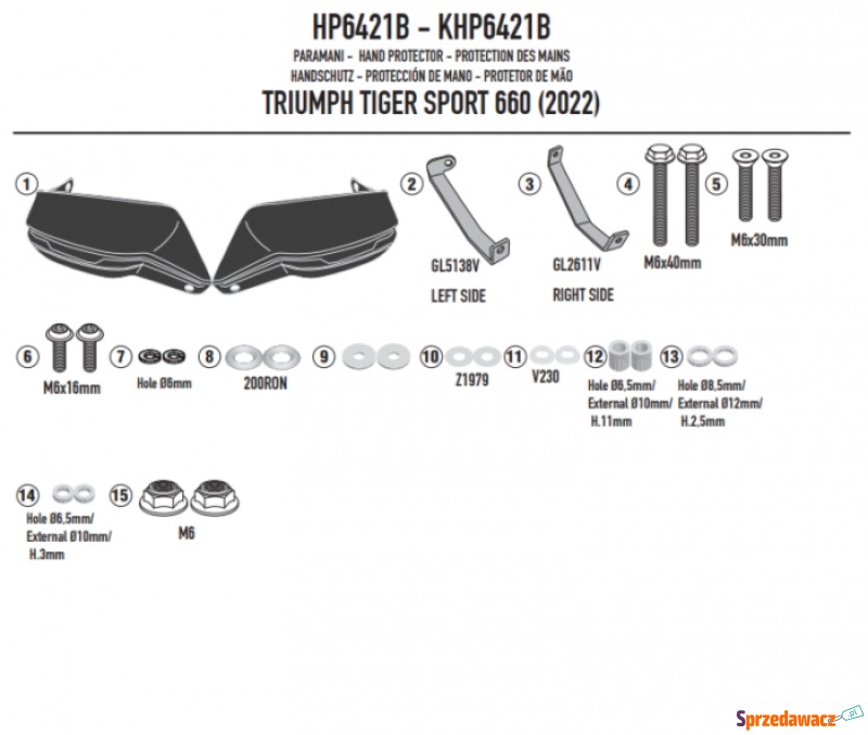 GIVI DODATKOWE HANDBARY TRIUMPH Tiger Sport 660... - Rama i nadwozie - Gdańsk