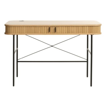 SELSEY Biurko Gativel 120x60 cm lamele dąb naturalny - Genesis