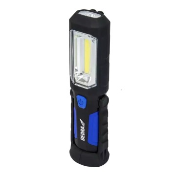 LATARKA AKUMULATOROWA 3W COB LED + 1W LED, ZASILACZ USB NA 230V I 12V DEDRA L1022