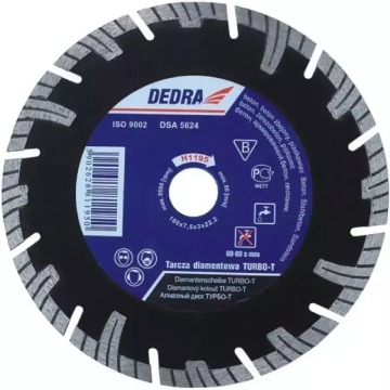 TARCZA DIAMENTOWA TURBO-T DO MATERIAŁÓW BUDOWLANYCH DEDRA H1197E 230MMX25,4MM