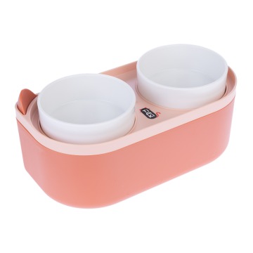 TIAKI podwójna miska z pojemnikiem na karmę - 2 x 420 ml