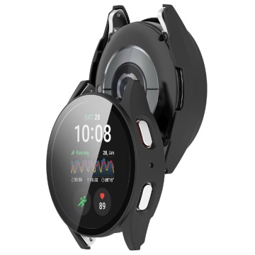 Etui ze szkłem do zegarka Bizon Case Watch Adamo do Galaxy Watch 7 44 mm, czarne matowe