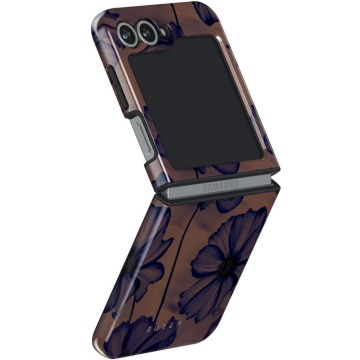 Etui Burga Velvet Night Tough do Galaxy Z Flip7 FE / Z Flip6, brązowo-granatowe