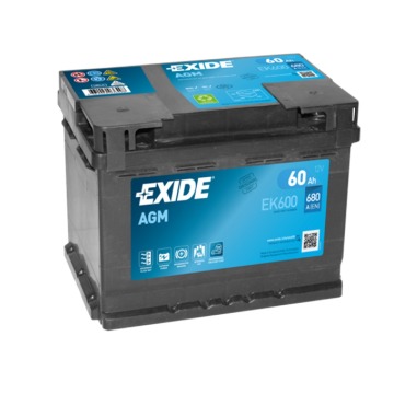 60Ah 680A Akumulator Exide AGM EK600 Sienkiewicza... - Akumulatory - Mława - zdjęcie 1