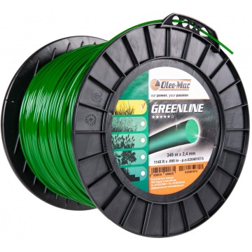 ŻYŁKA TNĄCA OLEO-MAC Green Line 2,4mm / 349 m. DO KOSY PROFIL OKRĄGŁY , SZPULA 63040107 - OFICJALNY 