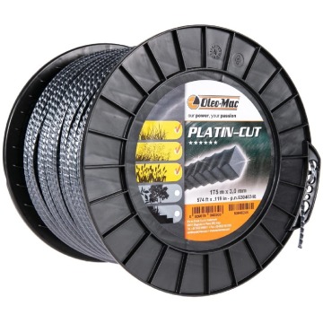 ŻYŁKA TNĄCA OLEO-MAC PLATIN-CUT 3mm / 175m. 2-WARSTWOWA DO KOSY PROFIL KWADRATOWY , SZPULA 63040246 