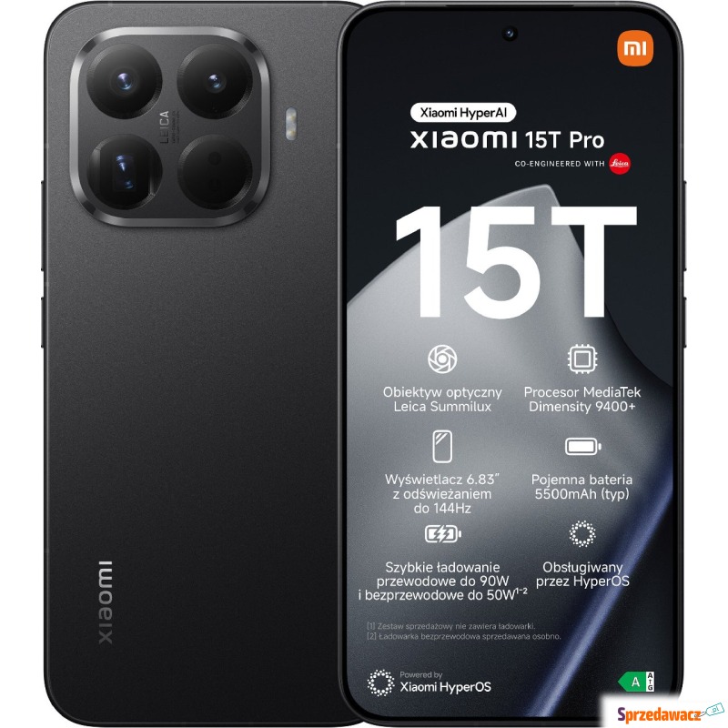 Smartfon Xiaomi 15T Pro 5G 12/512GB Czarny (68022) - Smartfony - Mysłowice