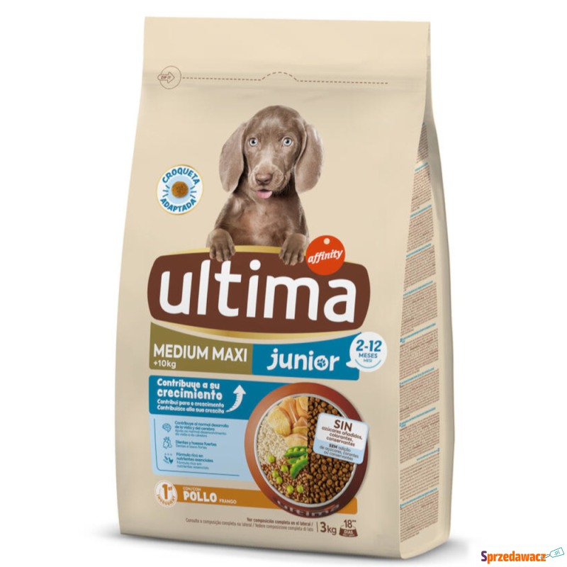 Ultima Medium / Maxi Junior, kurczak - 2 x 3 kg - Karmy dla psów - Bytom
