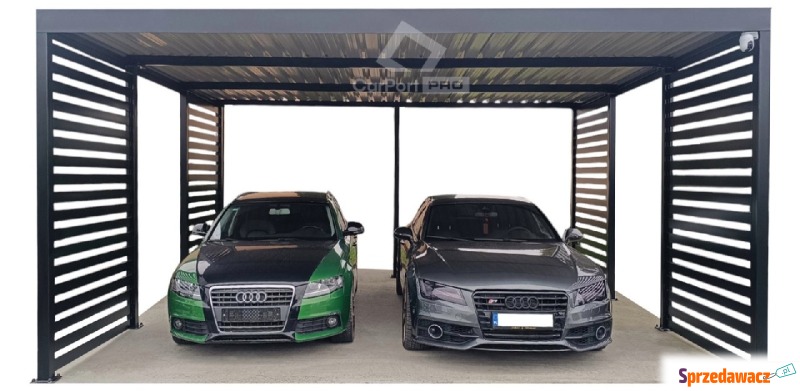 CarPort PREMIUM - wiata samochodowa 6x6 - antracyt... - Garaże i wiaty - Piła