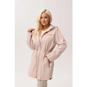 Przejściowa kurtka damska Nala z kapturem w odcieniach beżu PLUS SIZE XXL OVERSIZE WIOSNA