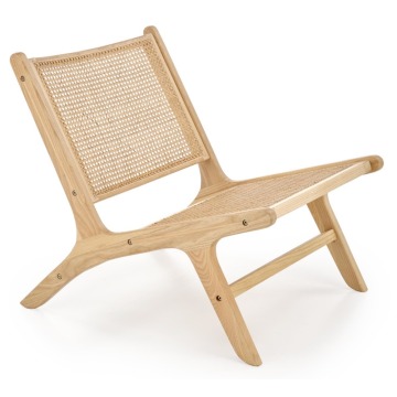 SELSEY Fotel wypoczynkowy Raphan drewno lite/ rattan - Genesis
