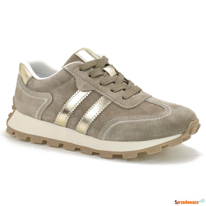 Beżowe sneakersy damskie S.Barski  LR61-7097 - Buty sportowe miejskie... - Białystok