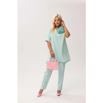 Elegancki komplet Violetta w miętowym kolorze - elegancja w nowoczesnym wydaniu PLUS SIZE XXL OVERSI