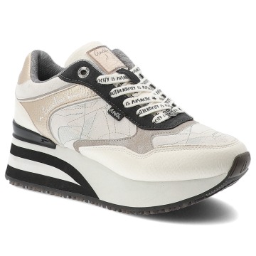 Sneakersy damskie Anekke, cholewka ze skóry naturalnej licowej wysoka platforma sznurowanie sportowy