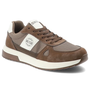 Sneakersy męskie Big Star, tekstylna cholewka wzmocnienia ze skóry ekologicznej sznurowany fason amo