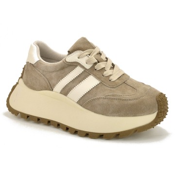 Beżowe skórzane sneakersy damskie S.Barski GR61-5986
