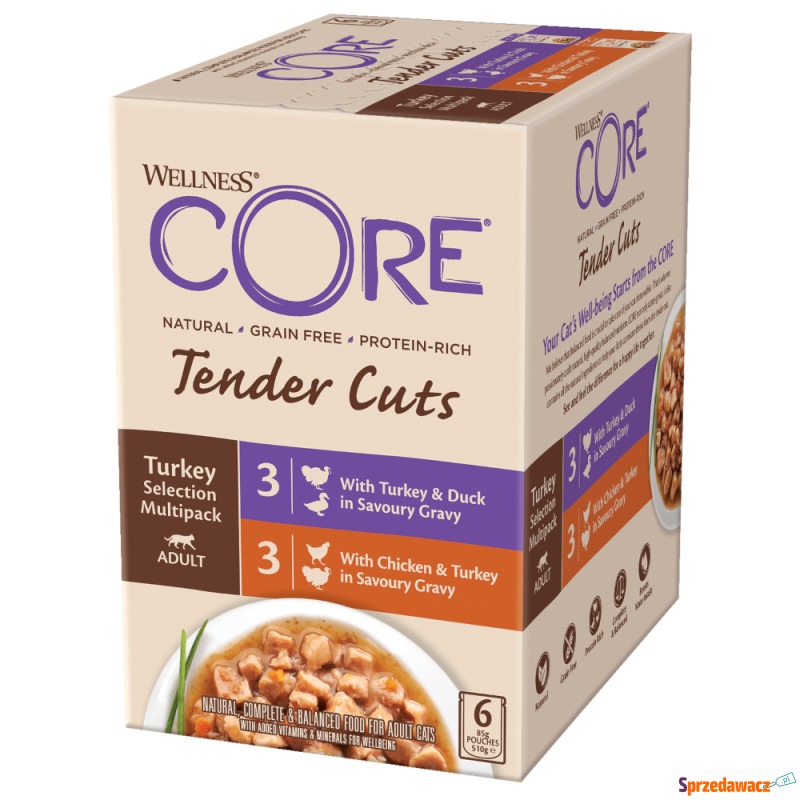 Wellness Core Tender Cuts, 6 x 85 g - Wybór z... - Karmy dla kotów - Katowice