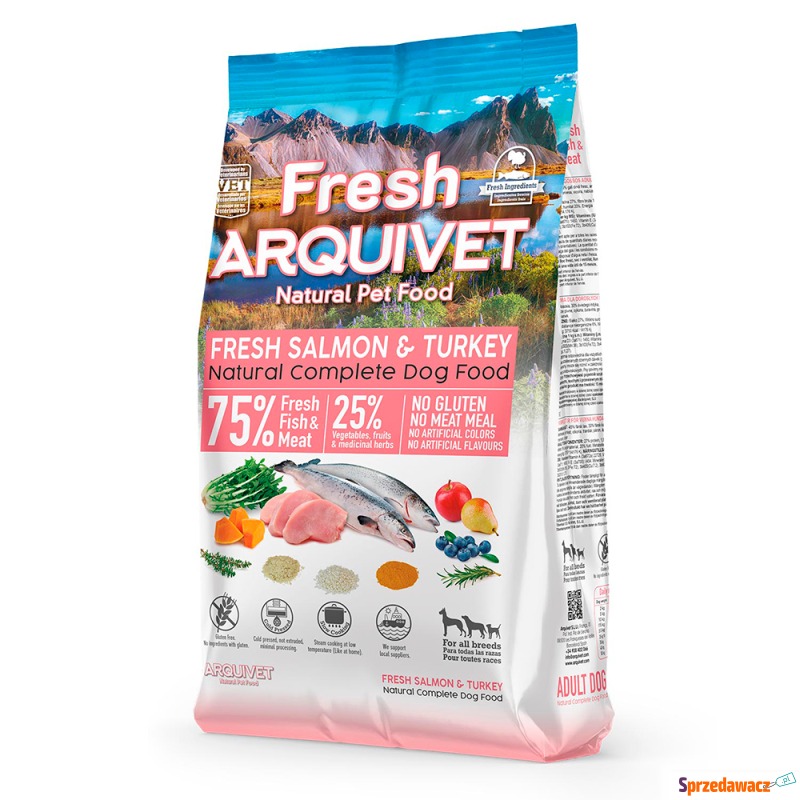 Arquivet Fresh, łosoś i indyk - 2 x 2,5 kg - Karmy dla psów - Legnica