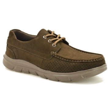Taupe półbuty skórzane męskie American Club CY189