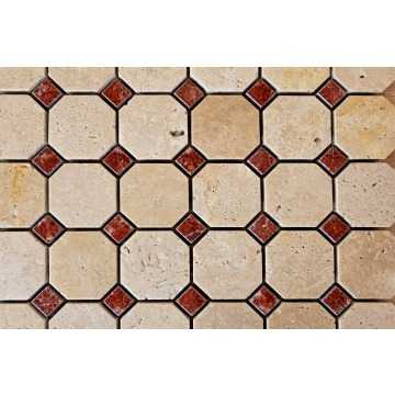 Mozaika Marmurowa Trawertyn Beige/Alicante 30,5x30,5x1 cm polerowana