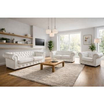 Komplet Chesterfield szeroki - skóra naturalna,... - Sofy, fotele, komplety... - Reda - zdjęcie 1
