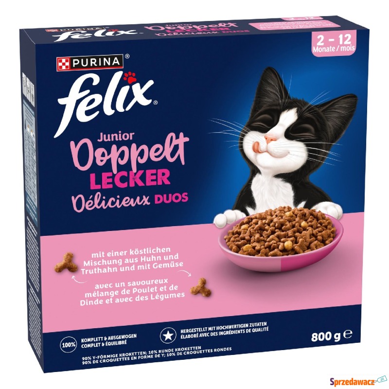 Felix Junior Doppelt lecker, kurczak i indyk -... - Karmy dla kotów - Koło