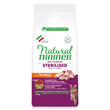 15% taniej! Natural Trainer, karma sucha dla kota, 2 x 10 kg - Sterilised, białe mięso