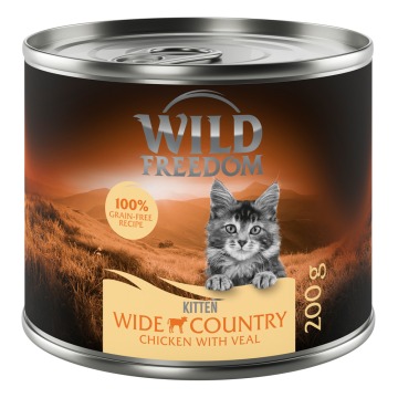 Wild Freedom Kitten, 12 x 200 g - Wide Country – Cielęcina i kurczak