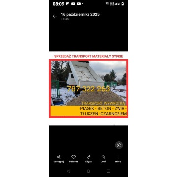 Piasek budowlany płuczka kopany podłoża Rzeszów Rudna Wielka 787322263