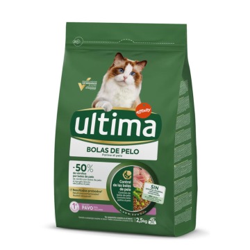 Ultima Cat Hairball, indyk i ryż - 2 x 2,5 kg