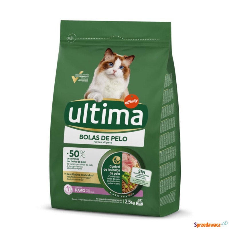 Ultima Cat Hairball, indyk i ryż - 2 x 2,5 kg - Karmy dla kotów - Sopot