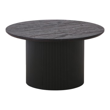 SELSEY Stolik kawowy do salonu Gleasite okrągły 80 cm ciemnobrązowy - Genesis