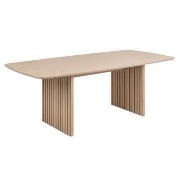SELSEY Stół do jadalni Maschy 220x105 cm dąb bielony lamele - Genesis